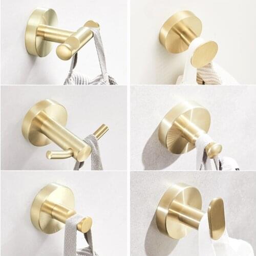 025 Gold Coat Hook Towel Hook for Bathroom Robe Hook Stainless Steel Wall Hook Clothes Hook Vintage Hook for Kitchen Hradware