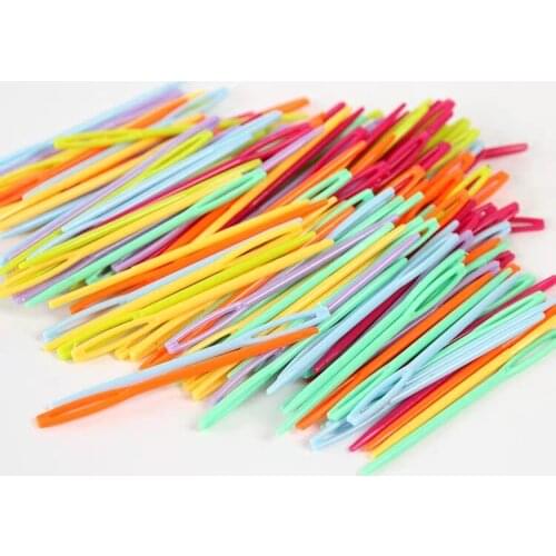 10pcs Plastic marker Knitting Crochet Hooks Tapestry Wool Yarn Needles Children DIY Sweater Weaving Tools