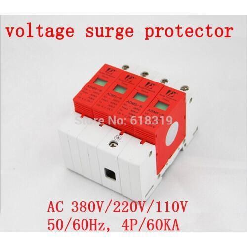 2 pieces/lot) High Quality Din Rail 35mm 4P(3P+N) 60KA 380V AC Household Low-voltage Surge Protective Device
