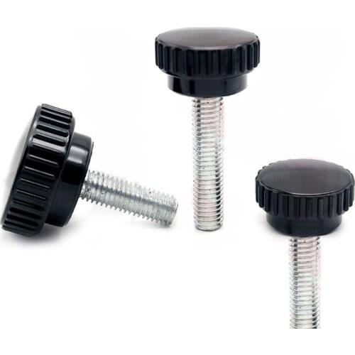 3pcs M6 knurled bakelite grip hand screws hands bolts round handwheel knob handle arm hilt adjust screw bolt 10mm-60mm long