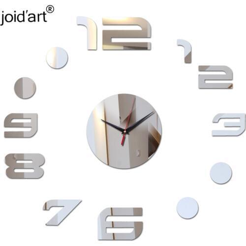 New 3d Acrylic mirror wall watches Quartz clocks digital art Living Room clock stickers novelty rushed home decor