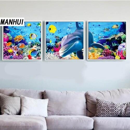 Diamond Embroidery Diy Diamond Painting Cross Stitch Kits Diamond Mosaic Dolphin Full Square Diamond Embroidery AD336