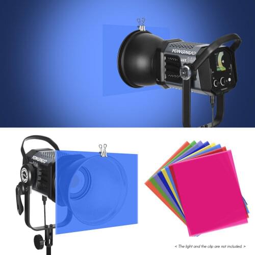 Andoer 8 Colors/set PET Transparent Gel Lighting Filter 50 * 40cm Coloured Overlays Tinted Correction Gels Light Filters Plastic