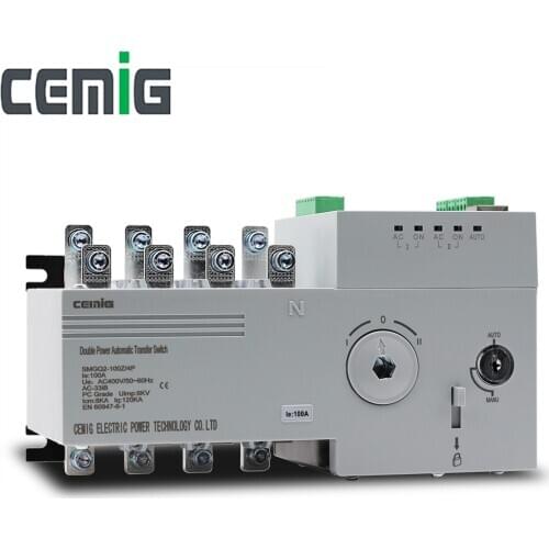Dual-Power Automatic Transfer Switch ATS 4P 100A LCD Panel Remote Control Voltage Monitoring Power And Switch Fault Alarm