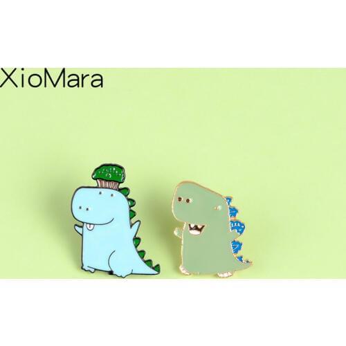 Jurassic Dinosaur Pin Cartoon Animal Enamel pins Brooches Badges Brooches for Cool Women Men