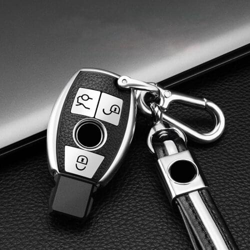 LUNASBORE TPU Car Key Case Cover Key Holder Chain Ring For Mercedes Benz W203 W210 W211 W124 W202 W204 AMG Accessories