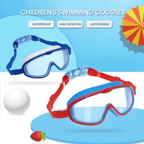 Kids One-piece Swimming Goggles Silicone Glasses Swim Eyewear Anti-Fog UV Boy Girl Goggles Pool Glasses