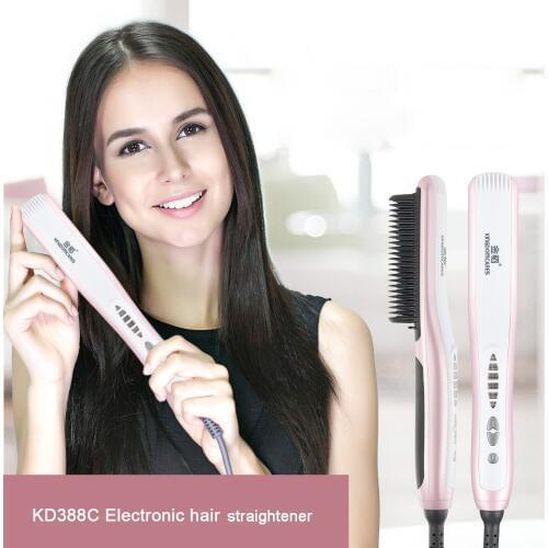 Electric Ionic Anti static Ceramic iron Hair Straightener Brush Straightening Irons Hair Brush Comb Hair Curler Styling Tool