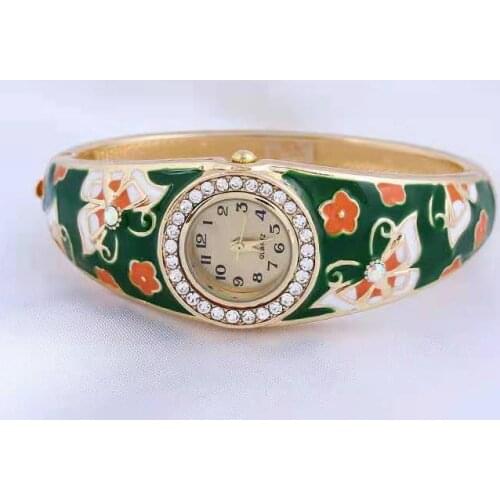 Cloisonne 18K painted enamel, palace vintage jewelry, simple ethnic style bracelet, hand-painted bracelet painted