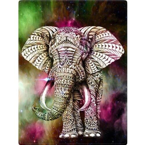 GLymg 3D DIY Diamond Painting Cross Stitch Elephant Square Drill Full Rhinestone Picture Diamond Embroidery Animals Home Decor