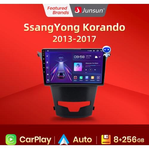 Junsun V1 Android 10.0 DSP CarPlay Car Radio Multimedia Video Player Auto Stereo GPS For SsangYong Korando 3 2013-2017 2 din dvd