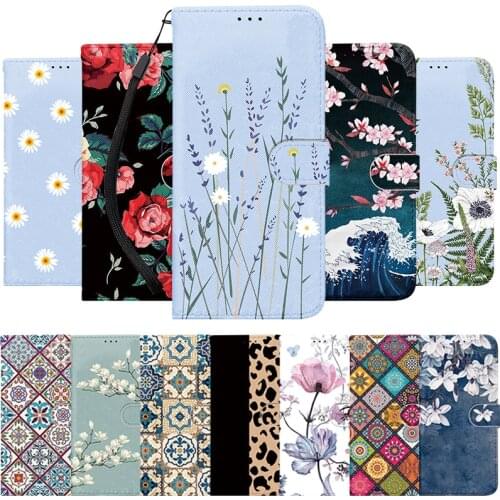 Leather Flip Case For Huawei P30 Lite 2020 New Edition P20 Y9 Prime P Smart 2019 2020 Honor 9X 10 Lite Wallet Book Flower Cover