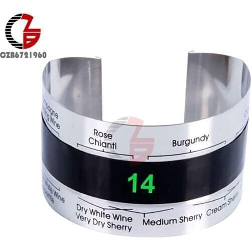 Creative Stainless Steel Bottle Wine Thermometer LCD Display Party Checker Bracelet Thermometer Bar Kitchen Temperature Meter