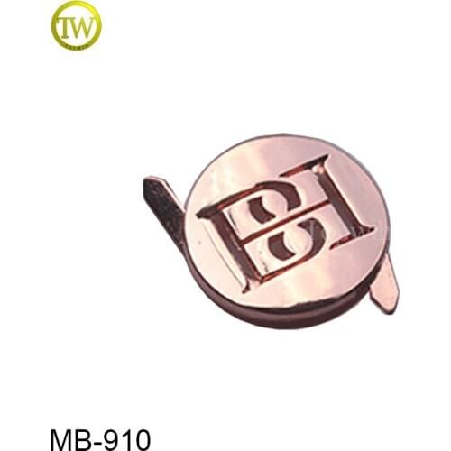 MB910 Custom metal clothing labels Designer metal logo labels tag for handbags