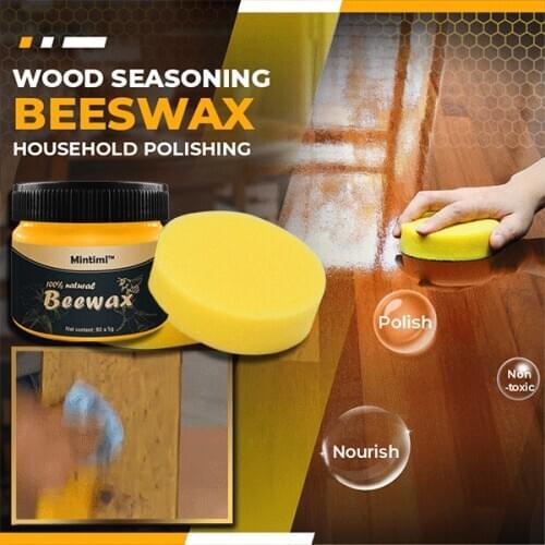 Mintiml Wood Seasoning Beeswax Household Polishing Wood Seasoning Beewax Wood Care Wax Solid Wood Maintenance Cleaning Polished