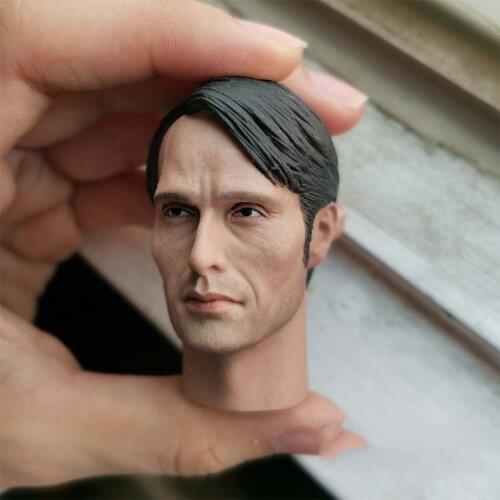 1/6 Mads Mikkelsen Hannibal Head Models Head Sculpt TV Version for 12''Figures Bodies Accessories