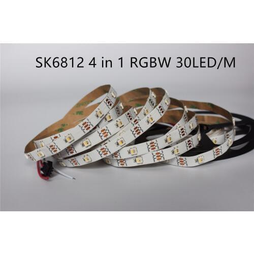 5m Addressable SK6812 RGBW RGBWW RGBNW led strip 4 Color in 1 Led Non waterproof IP20 30 leds/pixles/m 5V similar WS2812B