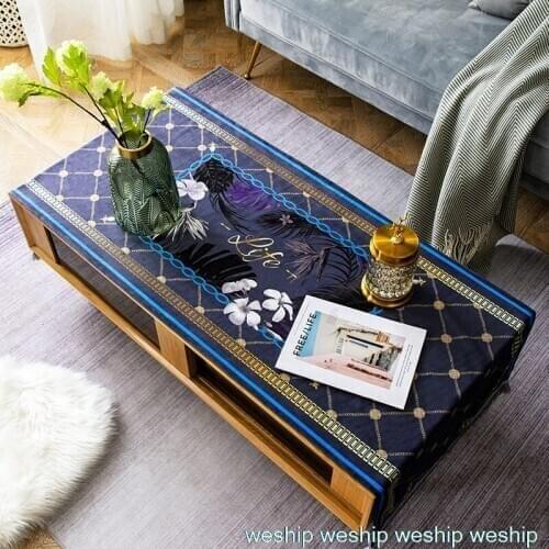 Fashion Home Nordic style cotton Rectangle tablecloth purple gold tablecloth Table flag Tea table cover