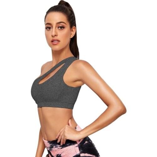 Yoga No Steel Ring Underwear One Shoulder Bra Women Sports Hollow Workout Top Wrapped Chest Comfortable Female Vest Tube Top