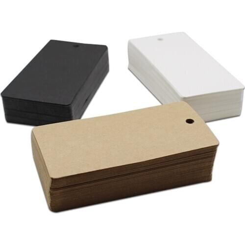 Wholesale 1000Pcs/Lot 5*10cm Kraft Paper Wedding Party Gift Tag Card Rectangle Blank Tags Luggage Label Clothing Price Hang Tag