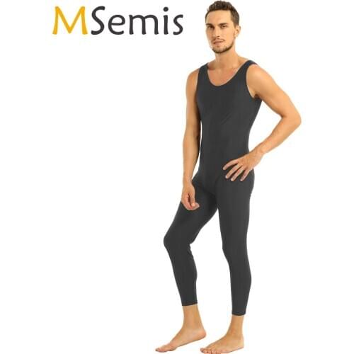 Sexy Mens Undershirts Leotard Bodysuits Jumpsuits One-piece Bodysuit Swimsuit for Dancing Costumes Tight Unitard Bodysuit