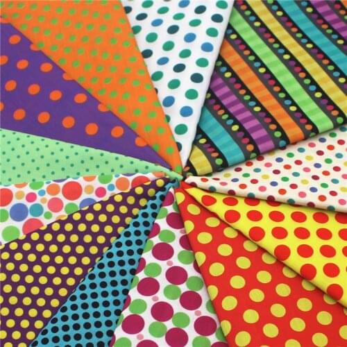 Half yard 45*140cm cartoon dot print polyester cotton fabric for dog dress handmade craft 1497