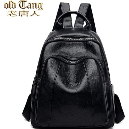 OLD TANG Casual Solid Color Womens Backpack Fashion Light Luxury Simplicity Shoulder Bags for Women 2020 Designer Travel Bag