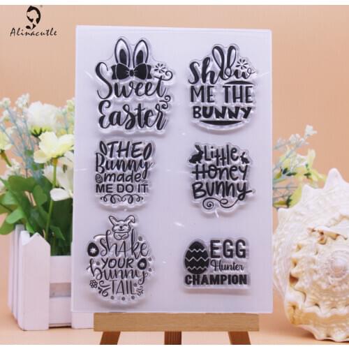 CLEAR STAMPS Sweet Easter Bunny Eggs Scrapbooking Card Album Paper Craft Rubber Roller Transparent Silicon