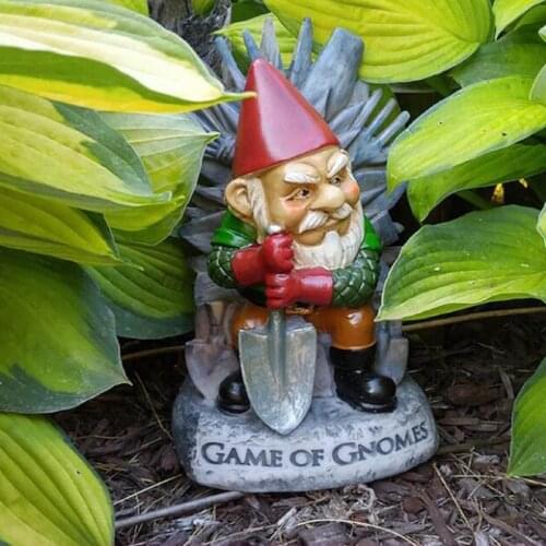 Garden Game of Gnomes Sculpture Funny Holding A Shovel Gnome Statue Resin Dwarf Figurines Ornaments for Outdoor Decor