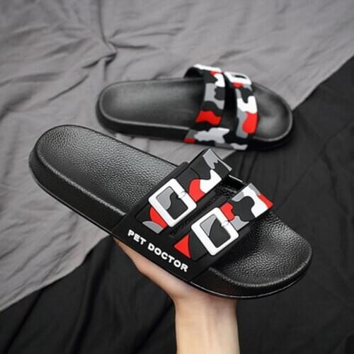 Summer Camouflage Buckle Mens Sandals Antiskid Soft PVC Slippers Male Comfort Beach Slides