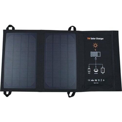 Xionel Portable 7W Solar Charger Solar Panels Charger with Usb Port Solar Battery Charger Power for Mobile Phones