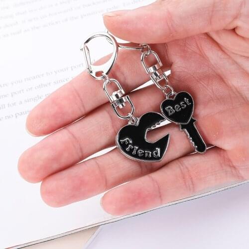 Fashion Best Friends Honey Love Couple Pendant Keychain 2 Pcs/ Set Broken Heart BFF Good Friends Friendship Jewelry Gift