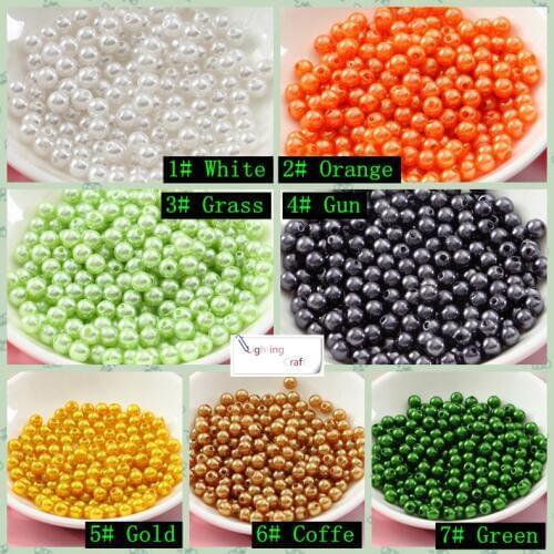 200 pcs per lot 8mm artificial pearl acrylic round beads 22 colors for option craft diy bracelet headwear and phone chain
