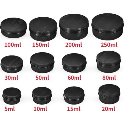 30pcs 10-250ml black elegant black aluminum box spot round thread split aluminum can trial small aluminum can cream aluminum box
