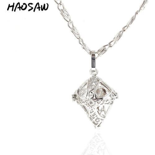 33mm Noble Necklace Geometry Hollow Delicate Elegant Pendant Handmade DIY Jewelry For Women Gift Necklace Jewelry Findings
