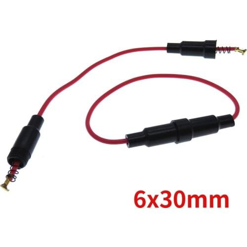 5pcs 6x30mm Glass Fuse Holder Screw Type with 22 AWG Wire Cable 250V Glass Fuse Tube Fuse Casing