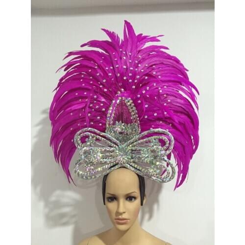 Latin dance Samba accessories Fashion exquisite headdress feathers Delicate dance shows accessories Samba clothing