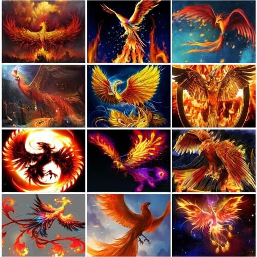 5d Diy Diamond Painting Phoenix Cross Stitch Kit Brand New Inlaid Rhinestone Mosaic Handmade Home Decoration Gift