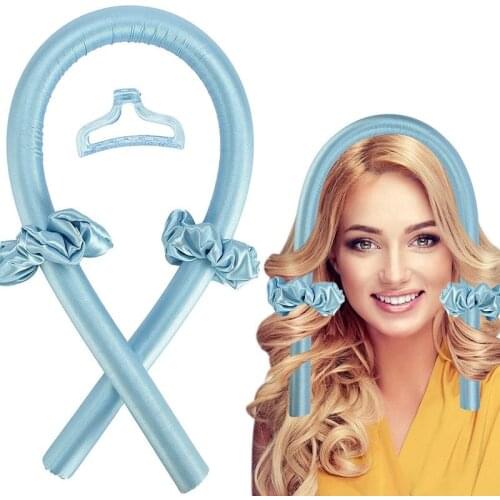 Heatless Hair Curlers Silk Curling Rod Headbands Hair Roller No Heat Lazy Curlers Soft Foam Ribbon Make Long Hair Curly