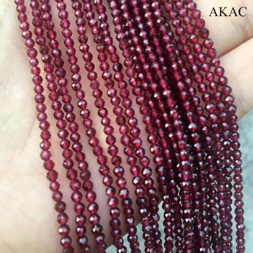3strands Natural red garnet 2.3mm faceted loose beads 15.5inches for diy making bracelet necklace