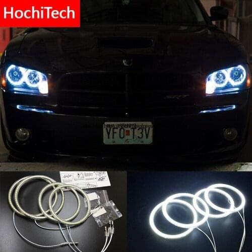 HochiTech for Dodge Charger 2005-2010 Ultra bright SMD white LED angel eyes 2600LM 12V halo ring kit daytime running light DRL