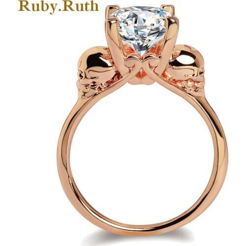 Punk skull ringing zircon ring jewelry rose gold and design ring Wedding Rings