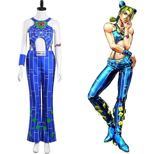 JoJo‘s Bizarre Adventure : Stone Ocean Jolyne Cujoh Cosplay Costume Pants Vest Outfits Halloween Carnival Suit