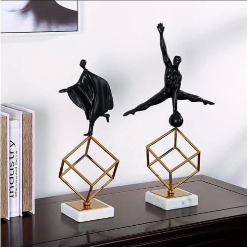 CREATIVE HOME FENGSHUI METAL ORNAMENT CRAFTS DESK DINING ROOM RESIN SPORTSMAN CHARACTER STATUE DECORATION OFFICE TABLE FIGURINES