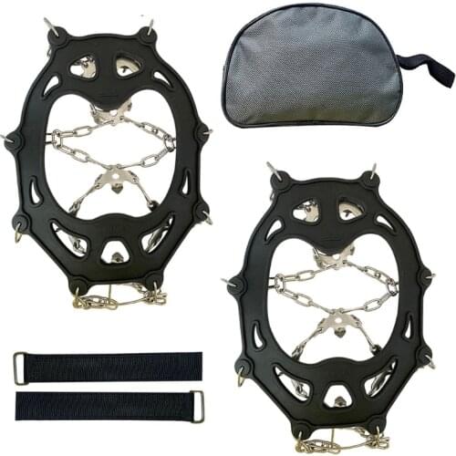 Ice Snow Grips 19 Spikes Crampon Traction Cleats Anti Slip Winter Ice Grippers Shoe Boots Cleats Ice Grippers for Walking G5AE