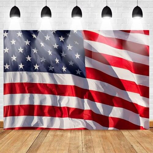 MOCSICKA Vintage American Flag Backdrop for Photography Celebration Independence Day Background Seamless Red and White Stripes