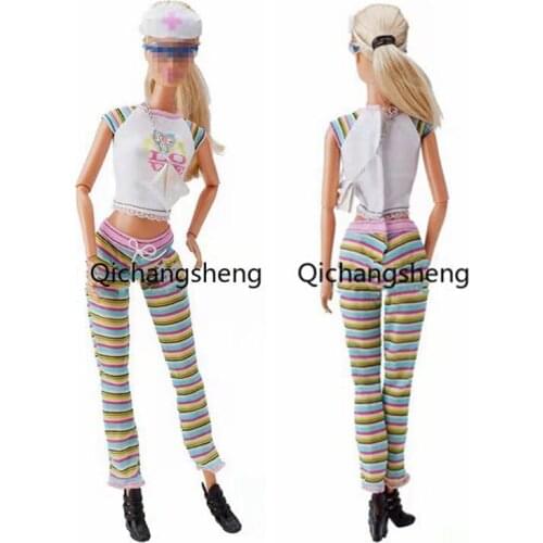 Fashion Nurse Outfits 1/6 BJD Doll Clothes For Barbie Accessories Hat Glasses Shirt Pants Shoes Bag Kids Playhouse DIY Toys Gift