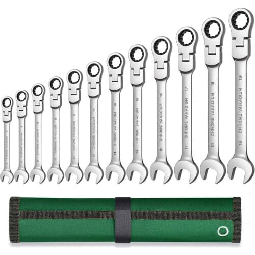 Ratchet Wrench Combination Wrench Set with Flexible Head, Socket Wrench Set, Serial Gear Ring Torque Key Wrench Car Repair Tool