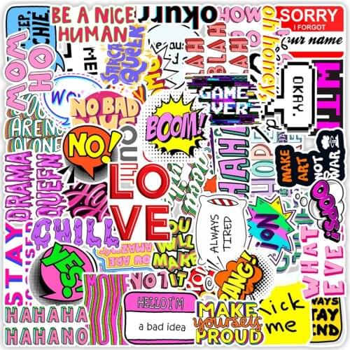 50 New Graffiti Hand Account Stickers Agenda 2021 2022 School Stationery Notebook Scrapbook Computer Decoration