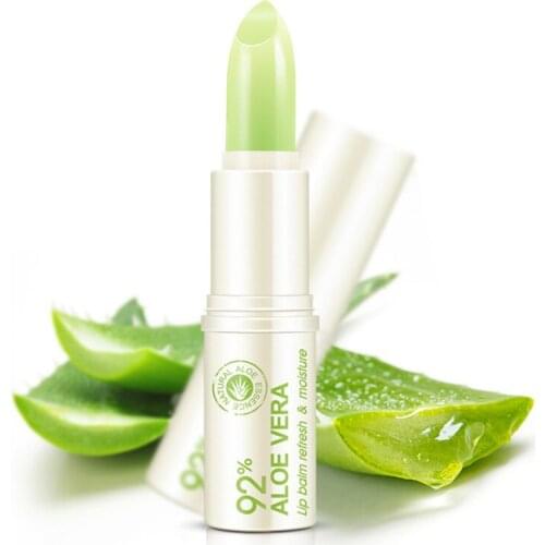 BIOAQUA Natural Aloe Vera Moisturizing Lip Balm Colorless Refine Repair Lip Wrinkles for Woman Dry Winter Lip Care #234191
